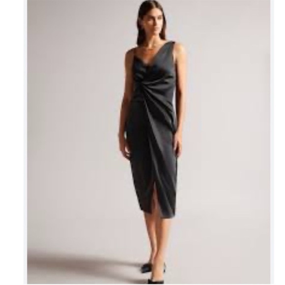 NWOT TED BAKER ODELLIA  ASYMMETRICAL WAIST DETAIlL SLIP DREES SZ 12 US TED SZ 5 - Picture 9 of 10